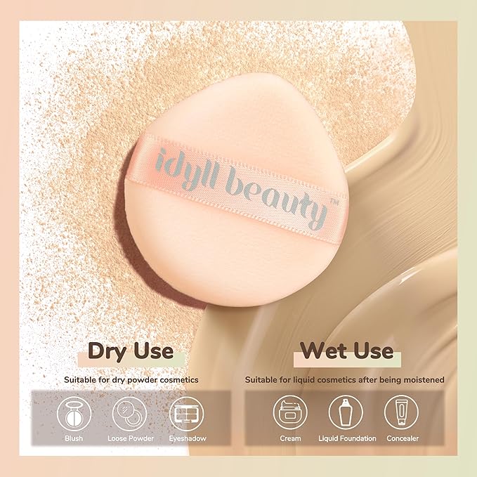 Makeup Brush Set Eyeshadow 5 Pcs, Eye Shadow Brushes for Women With Powder Puff, Fluffy Blending Brush, Crease, Eyeliner Brush Professional, Makeup Artist Set, Vegan & Cruelty Free