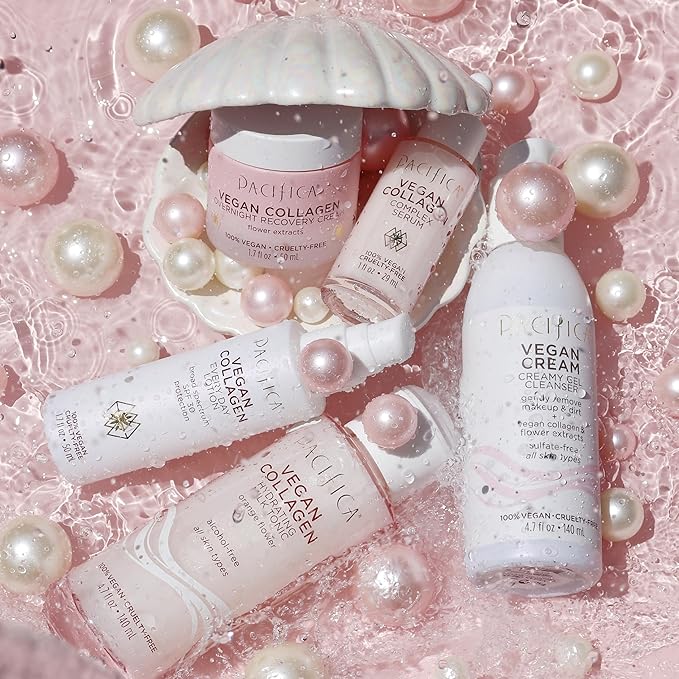 Pacifica Vegan Collagen Cream Gel Facial Cleanser - Daily Foaming Face Wash & Makeup Remover, Hydrating Anti-Aging Face Wash for Dry & Sensitive Skin, 4.7oz