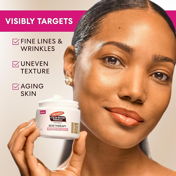 Palmer's Cocoa Butter Formula Face Cream, Skin Therapy Retinol-10 Moisturizer, 2.7 Oz, Vitamin E & Hyaluronic Acid, Helps Reduce Fine Lines & Uneven Skin Tone, 48Hr Moisture, Dermatologist Approved