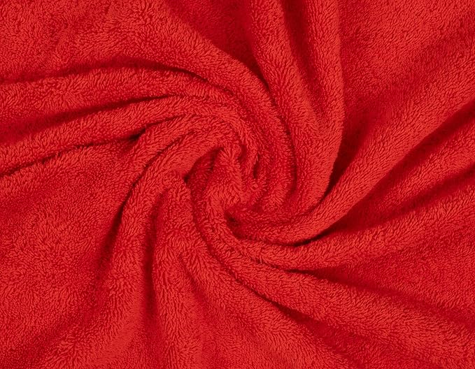 American Soft Linen Premium 3 Piece Towel Set, 1 Bath Towel 1 Hand Towel 1 Washcloth, 600 GSM 100% Cotton Turkish Towels for Bathroom, Red Towel Set
