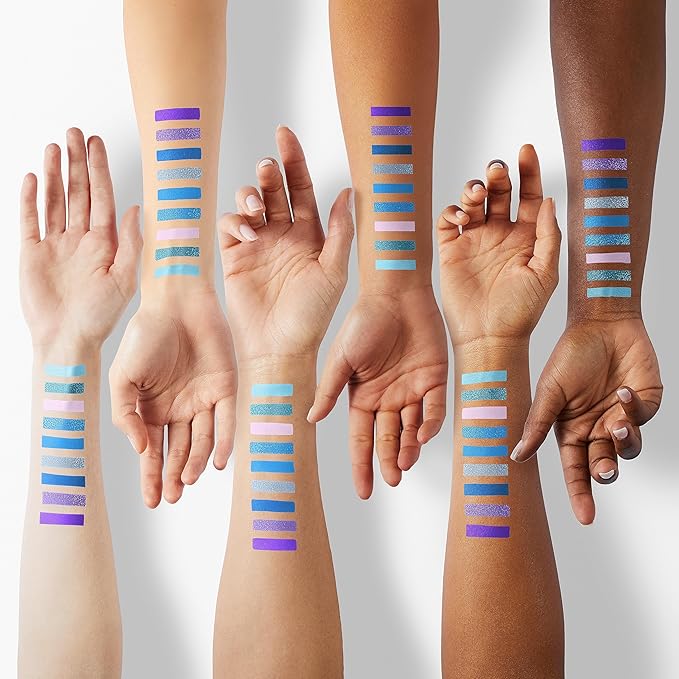 AMY'S DIARY Blue Purple Matte Eyeshadow Palette, 9 Colors - Long Lasting, Colorful Eye Shadow Platte for Women (03)