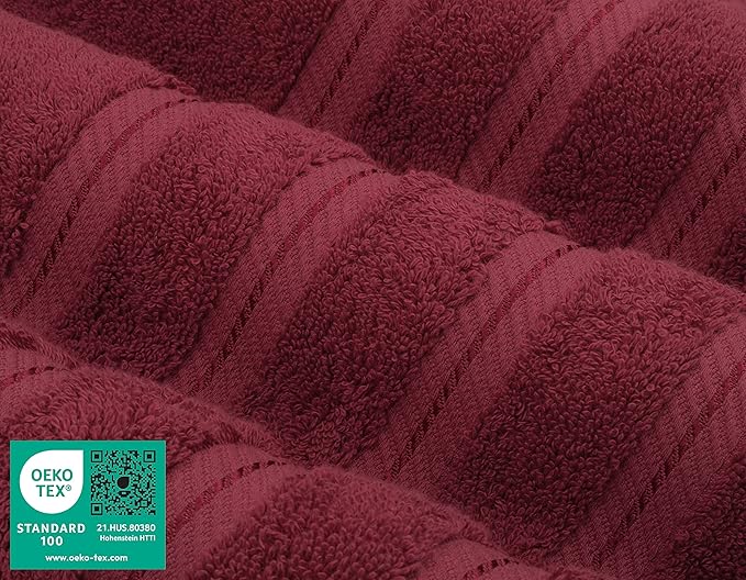 American Soft Linen Premium 3 Piece Towel Set, 1 Bath Towel 1 Hand Towel 1 Washcloth, 600 GSM 100% Cotton Turkish Towels for Bathroom, Bordeaux Red Towel Set