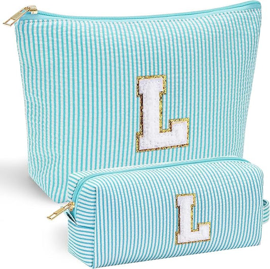 YOOLIFE Birthday Gifts for Women - Birthday Gifts Idea for Her Friends Female Teacher | Personalized Cute Makeup Bag for Women Girlfriend | Cosmetic 2 Pieces Toiletry Makeup Pouch Mothers Day Gifts L