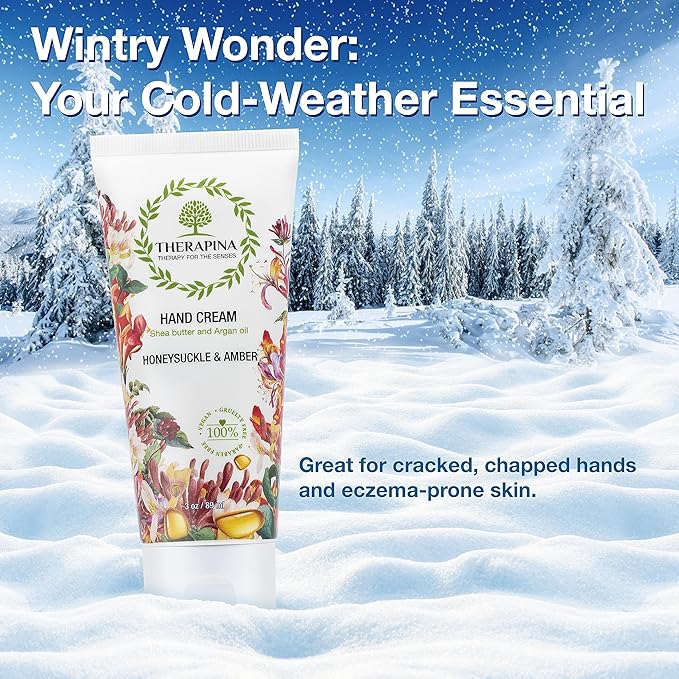 Aromatherapy Honeysucke Amber Hand Cream for Dry Skin – Shea Butter Hand Cream for Women and Men with an Awakening, Long-Lasting Scent – Vegan Hand Cream Lotion for Dry Skin, 3 Oz.