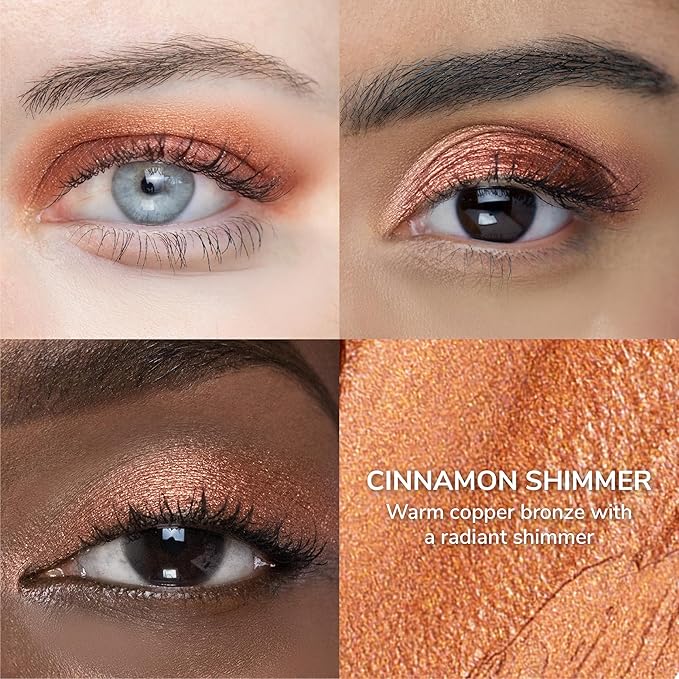 ShadowSense EyeShadow, Cinnamon Shimmer, 0.14 Oz, Metallic Cream to Powder Eyeshadow, Long-Lasting, Anti-Aging, Waterproof, Smudge-Proof Formula for Flawless All-Day Wear