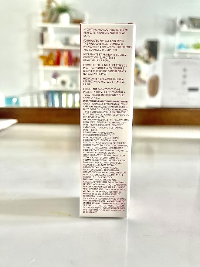 Mirabella Defense CC Creme Full Coverage Foundation with SPF 20, CC Cream Foundation with Sunscreen & Hyaluronic Acid, Oil Control with Salicylic Acid - Medium