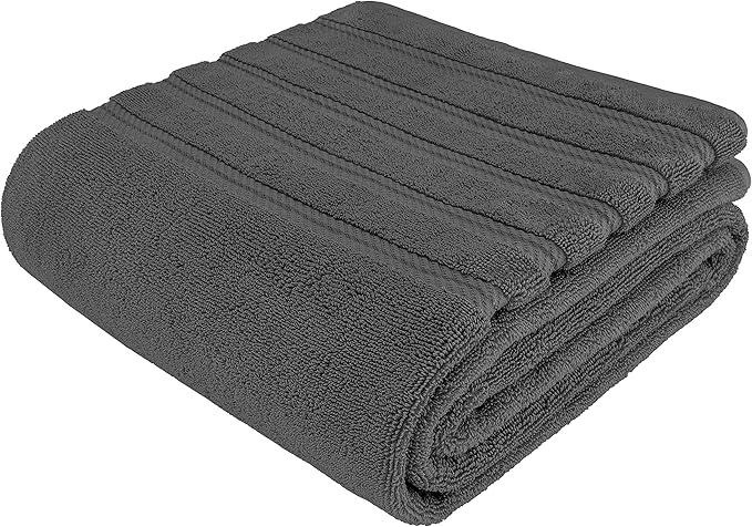 American Soft Linen 35x70 Jumbo Large Bath Towels, 600 GSM 100% Cotton Turkish Bath Sheet, Oversized Luxury Bath Towels for Bathroom Beach and Pool, Dark Gray