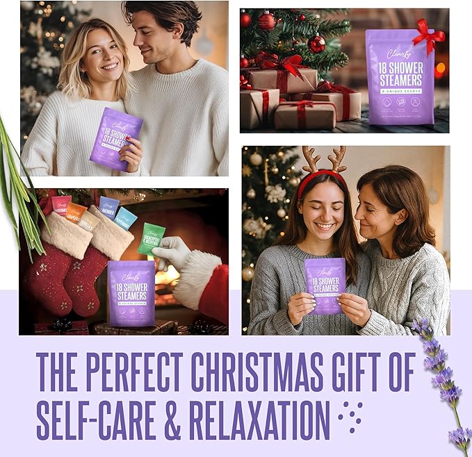 Cleverfy Shower Steamers Aromatherapy – Stocking Stuffers for Women, Teens and Wife – Christmas Gifts for Women and Teen Girls – White Elephant Gifts for Adults – 18 Tablets