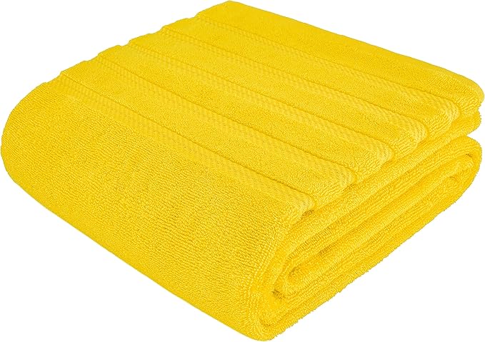 American Soft Linen 35x70 Jumbo Large Bath Towels, 600 GSM 100% Cotton Turkish Bath Sheet, Oversized Luxury Bath Towels for Bathroom Beach and Pool, Yellow