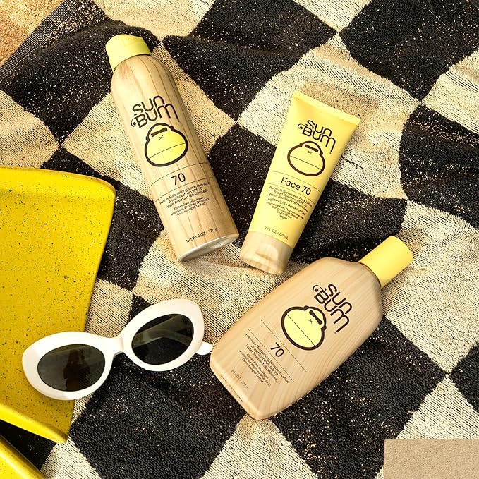 Sun Bum Original SPF 70 Sunscreen Face Lotion - Broad Spectrum Moisturizing Facial Sunscreen with Vitamin E - Fragrance Free - Travel Friendly - 3 oz