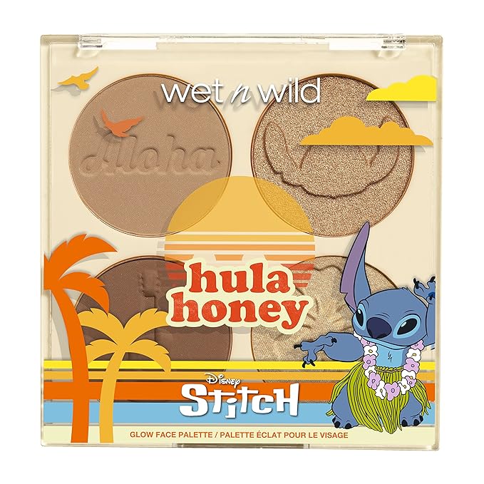 wet n wild Disney Lilo And Stitch Highlighter Face Makeup Palette, Hula Honey Glow