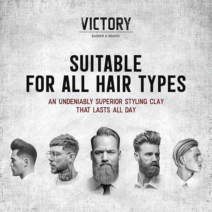 Victory Barber & Brand Claymore Men's Strong Hold Matte Finish Clay Pomade | Made in the USA for the Rough and the Ready