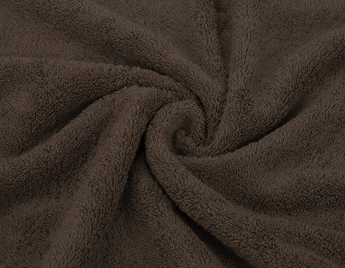 American Soft Linen Luxury 6 Piece Towel Set, 2 Bath Towels 2 Hand Towel 2 Washcloths, 600 GSM 100% Cotton Turkish Towels for Bathroom, Brown Towel Sets