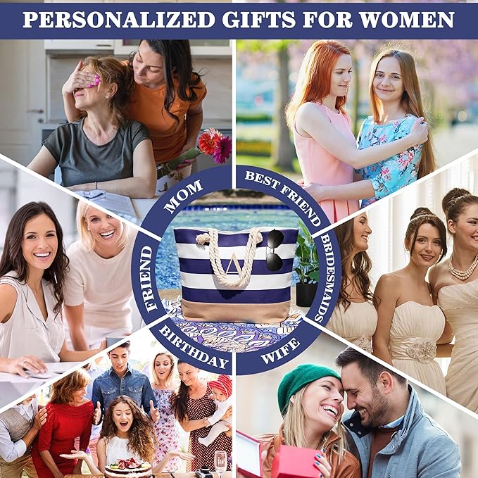 YOOLIFE Beach Bags for Women - Travel Canvas Beach Tote, Pool Waterproof Bag, Travel Essentials, Gifts for Women Birthday