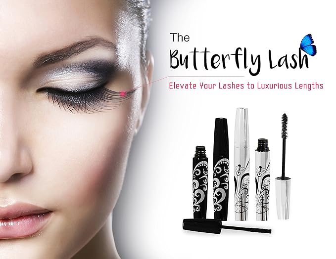 400x Silk Fiber Lash Mascara - Best for Thickening & Lengthening Eyelashes - Premium Quality, Last All Day, Waterproof, Smudge proof, Hypoallergenic - Includes Carry Case