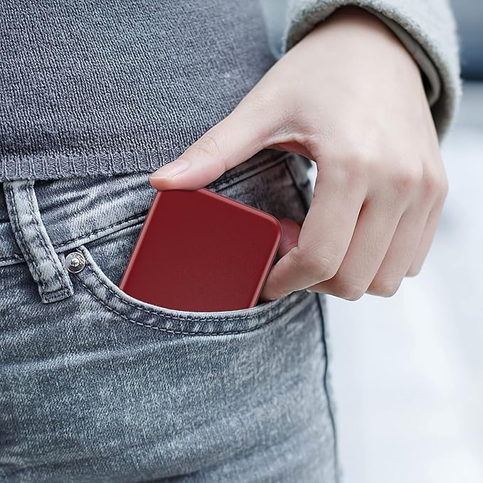 Kintion Pocket Mirror, 1X/3X Magnification LED Compact Travel Makeup Mirror with Light for Purse, 2-Sided, Portable, Folding, Handheld, Small Lighted Mirror for Gift, Wine Red