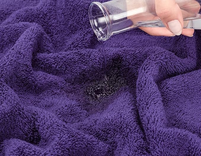 American Soft Linen Luxury 6 Piece Towel Set, 2 Bath Towels 2 Hand Towel 2 Washcloths, 600 GSM 100% Cotton Turkish Towels for Bathroom, Purple Towel Sets