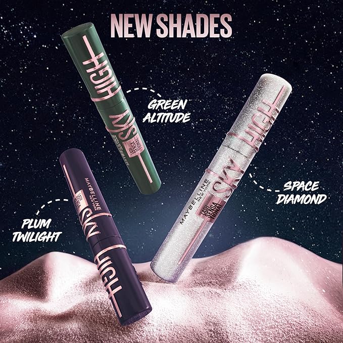 Maybelline Lash Sensational Sky High Washable Mascara Makeup, Volumizing, Lengthening, Defining, Curling, Multiplying, Buildable Formula, Blackest Black, 1 Count