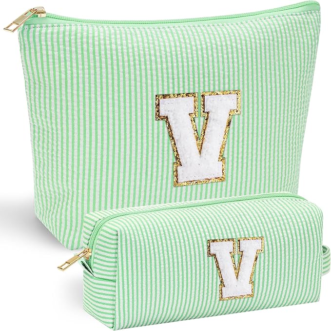 YOOLIFE Gifts for Women Her, Makeup Bag Make Up Bag Pouch Cosmetics Organizer Bag Cute Makeup Bag Skincare Bag Personalized Best Friend Wife Birthday Gift Graduate Gifts for Her V