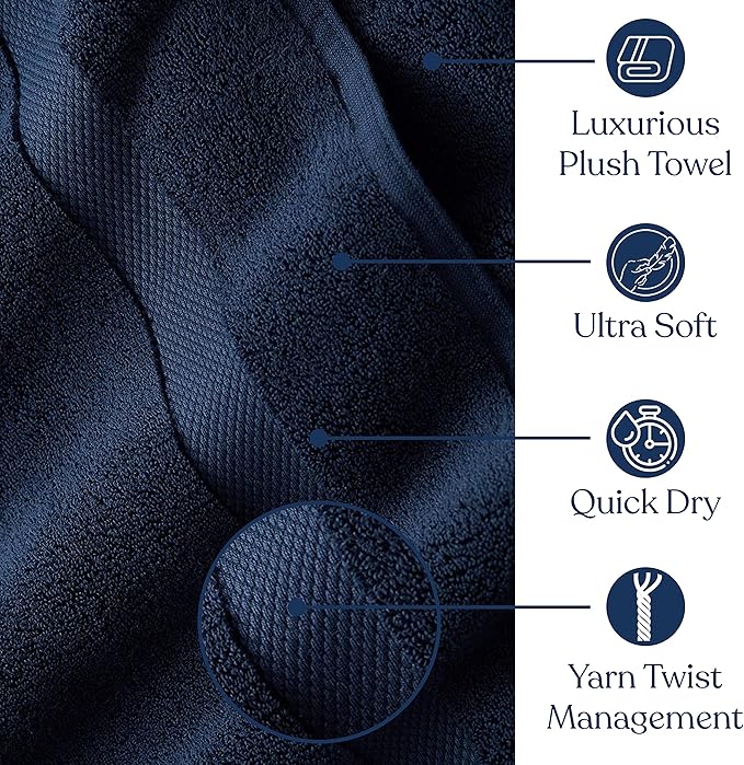 Delara Organic Cotton Luxuriously Plush Bath Towel 33 Piece Set|GOTS & Oeko-TEX Certified|Premium Hotel Quality Towels|Feather Touch Technology|650 GSM Long Staple|Soft, Quick Dry & Ultra-Absorbent