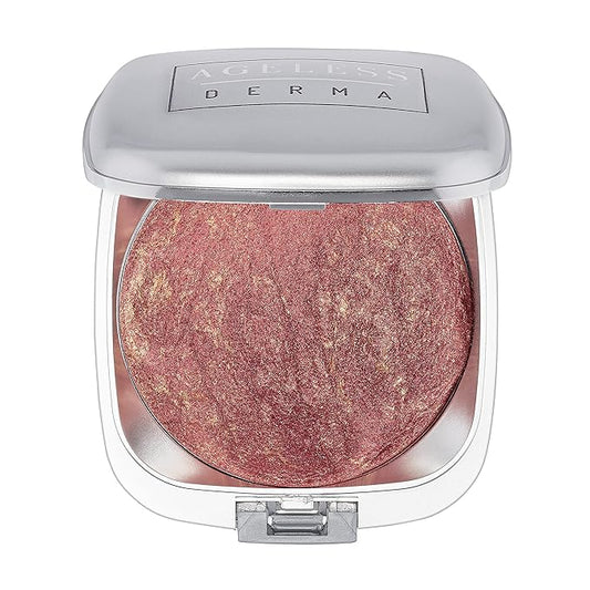 Baked Mineral Makeup Healty Blush with Botanical Extracts (Berry Swirl) Made in USA. Highlighter Makeup