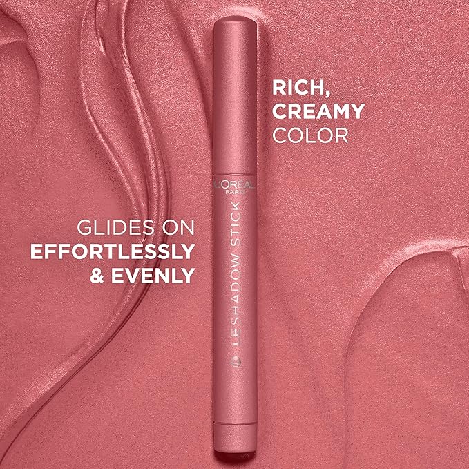 L'Oreal Paris Makeup Le Shadow Stick Eyeshadow, Blendable, Smudge-Resistant, Cream Eyeshadow, Cloudy Rose, 0.05 Oz