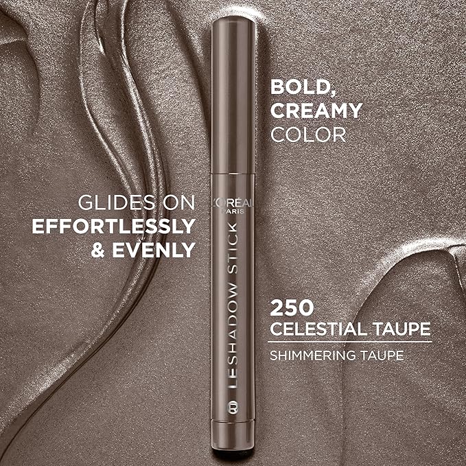 L'Oreal Paris Makeup Le Shadow Stick Eyeshadow, Blendable, Smudge-Resistant, Smokey Cream Eyeshadow, 250 Celestial Taupe
